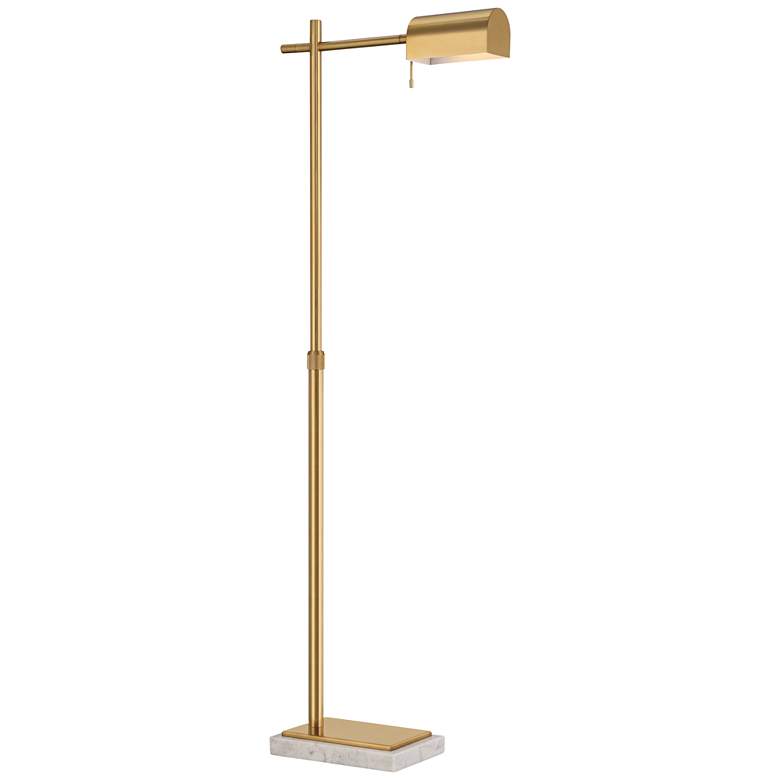 Image 7 Possini Euro Gazette Adjustable Height Marble and Gold Pharmacy Floor Lamp more views