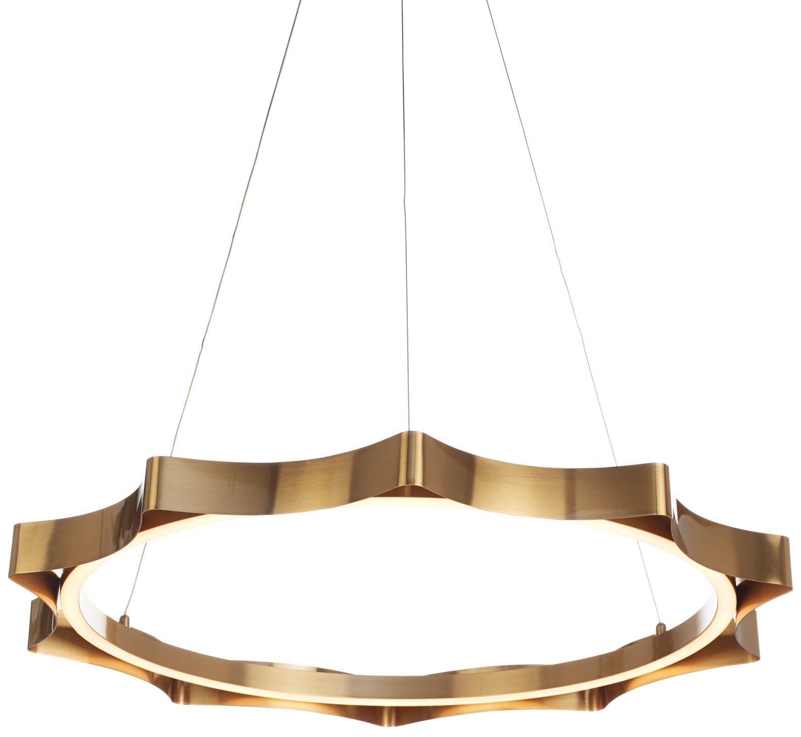 Image 2 Possini Euro Gearworks 30" Wide Brass LED Ring Pendant Light