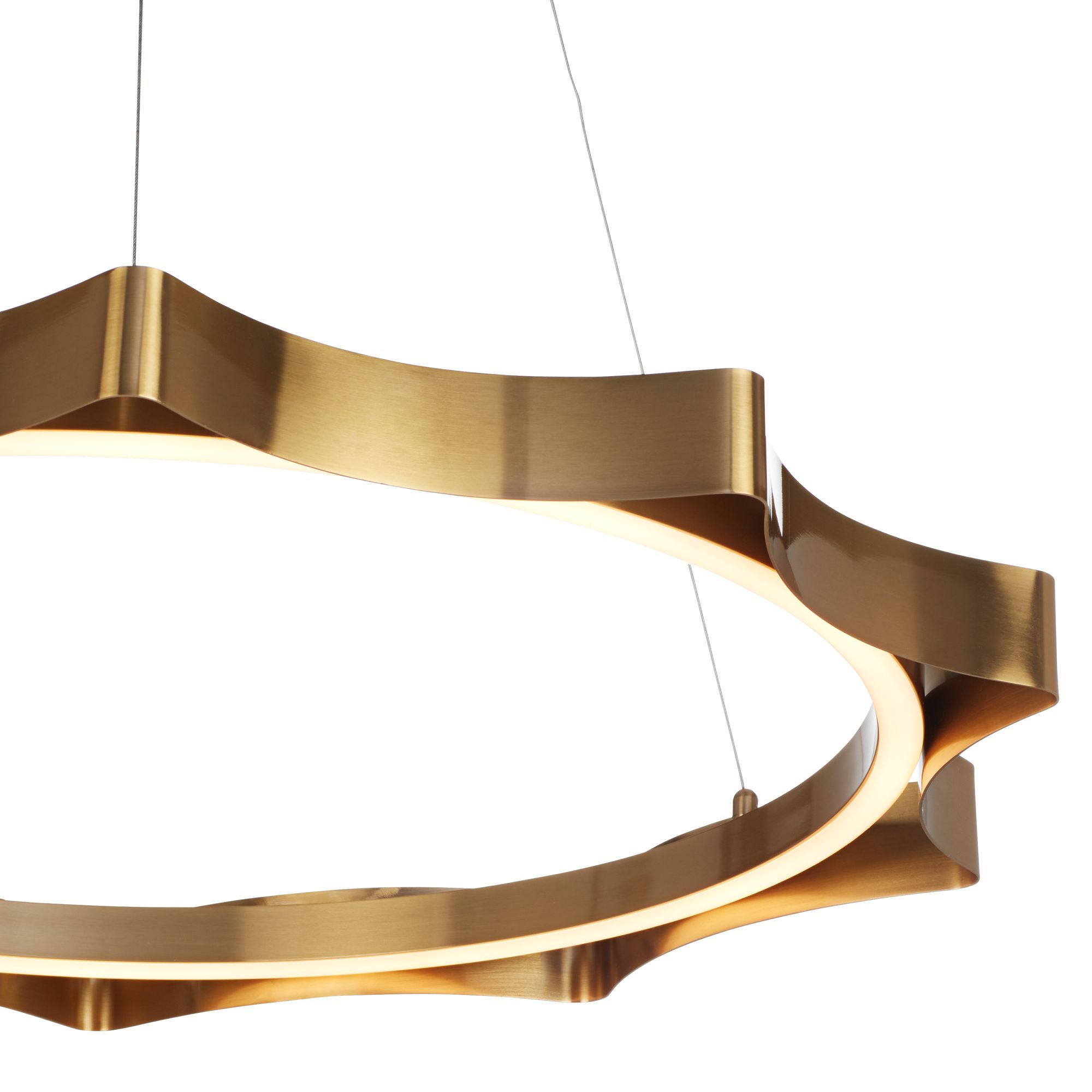 Image 3 Possini Euro Gearworks 30" Wide Brass LED Ring Pendant Light more views