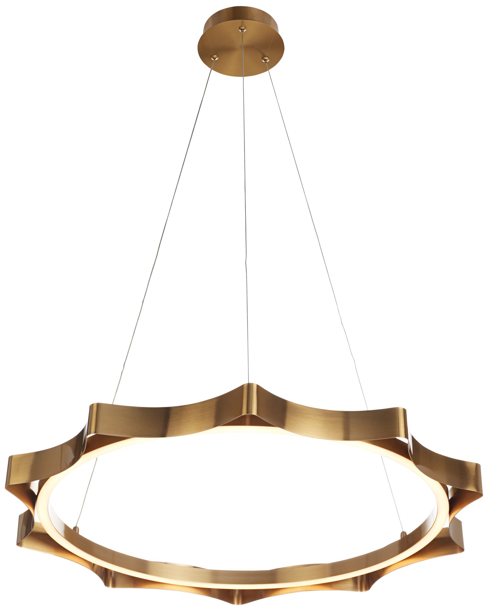 Image 6 Possini Euro Gearworks 30" Wide Brass LED Ring Pendant Light more views