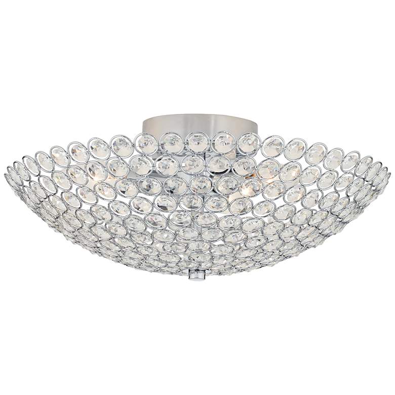 Image 2 Possini Euro Geneva 12 inch Wide Crystal Dome Semi-Flush Ceiling Light