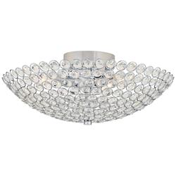 Possini Euro Geneva 12&quot; Wide Crystal Dome Semi-Flush Ceiling Light