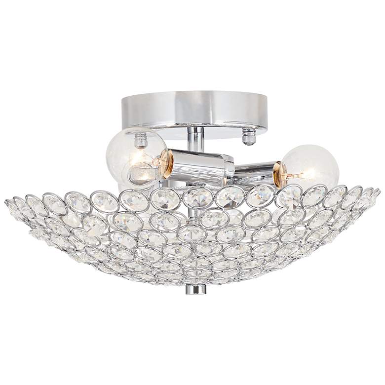 Image 4 Possini Euro Geneva 12" Wide Crystal Dome Semi-Flush Ceiling Light more views