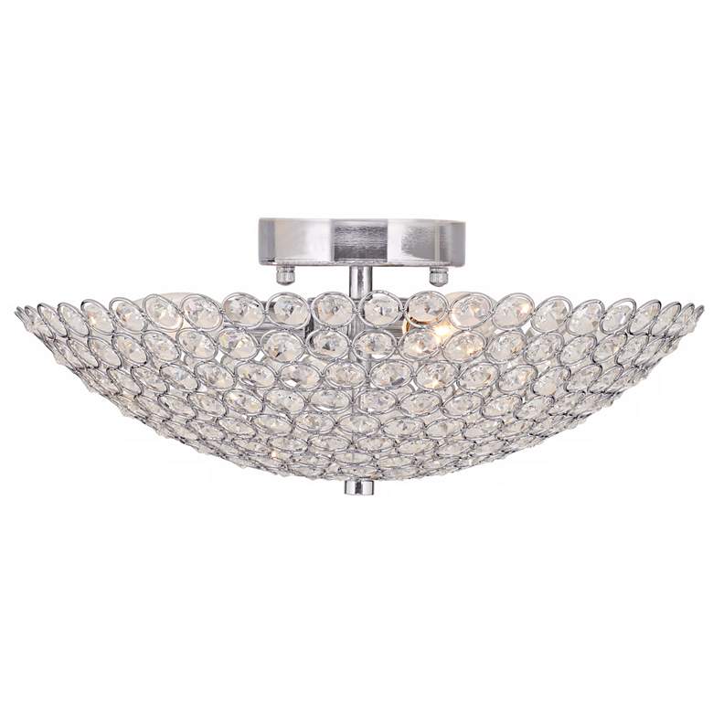 Image 5 Possini Euro Geneva 12 inch Wide Crystal Dome Semi-Flush Ceiling Light more views