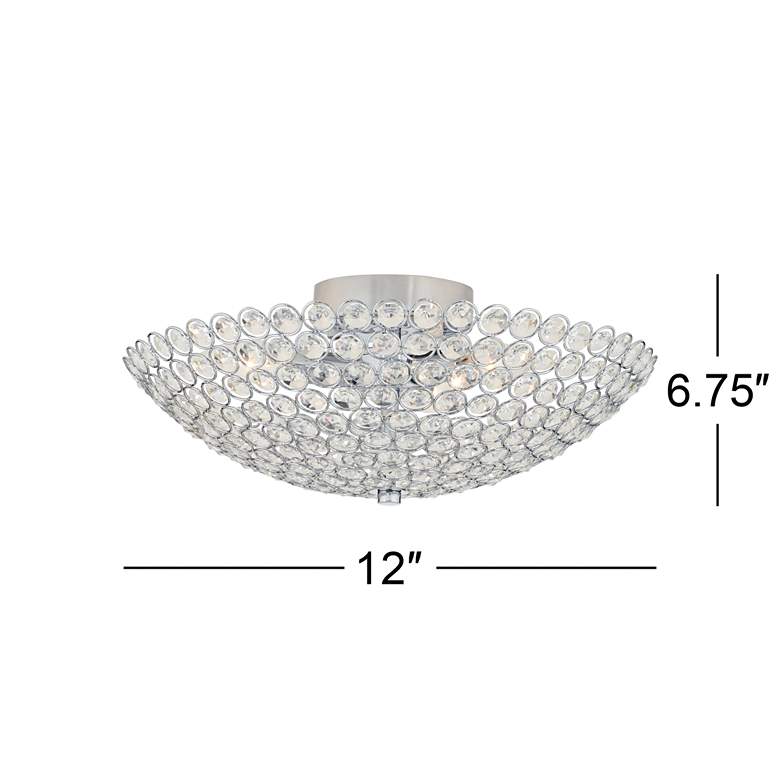 Image 7 Possini Euro Geneva 12" Wide Crystal Dome Semi-Flush Ceiling Light more views