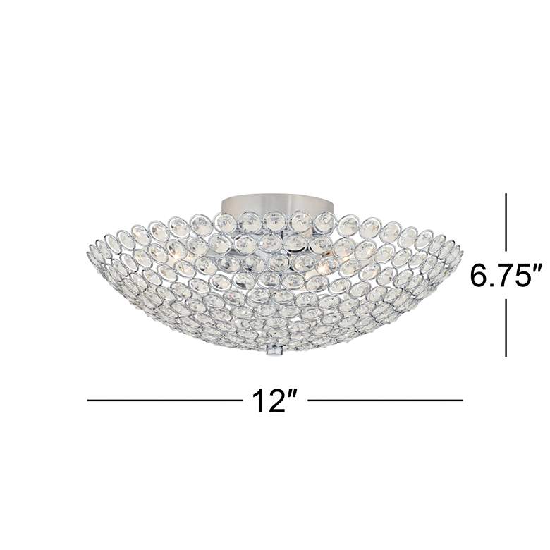 Image 7 Possini Euro Geneva 12 inch Wide Crystal Dome Semi-Flush Ceiling Light more views