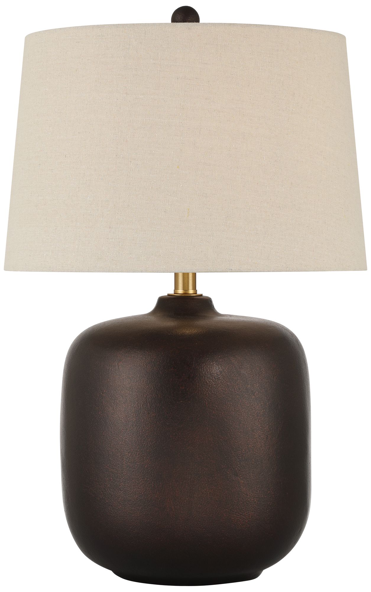 Image 2 Possini Euro Geneva 25" Rustic Modern Smooth Brown Ceramic Table Lamp