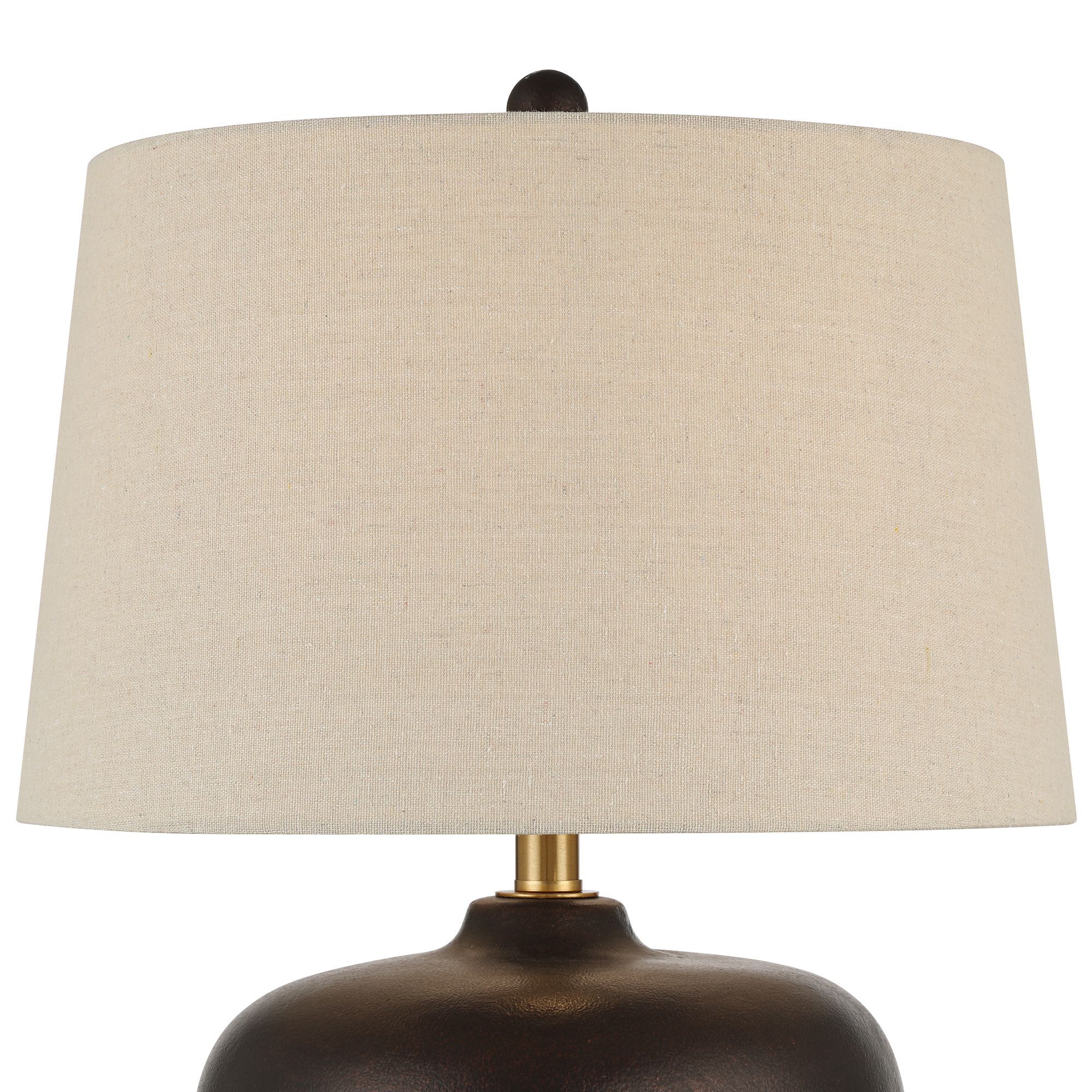 Image 3 Possini Euro Geneva 25" Rustic Modern Smooth Brown Ceramic Table Lamp more views