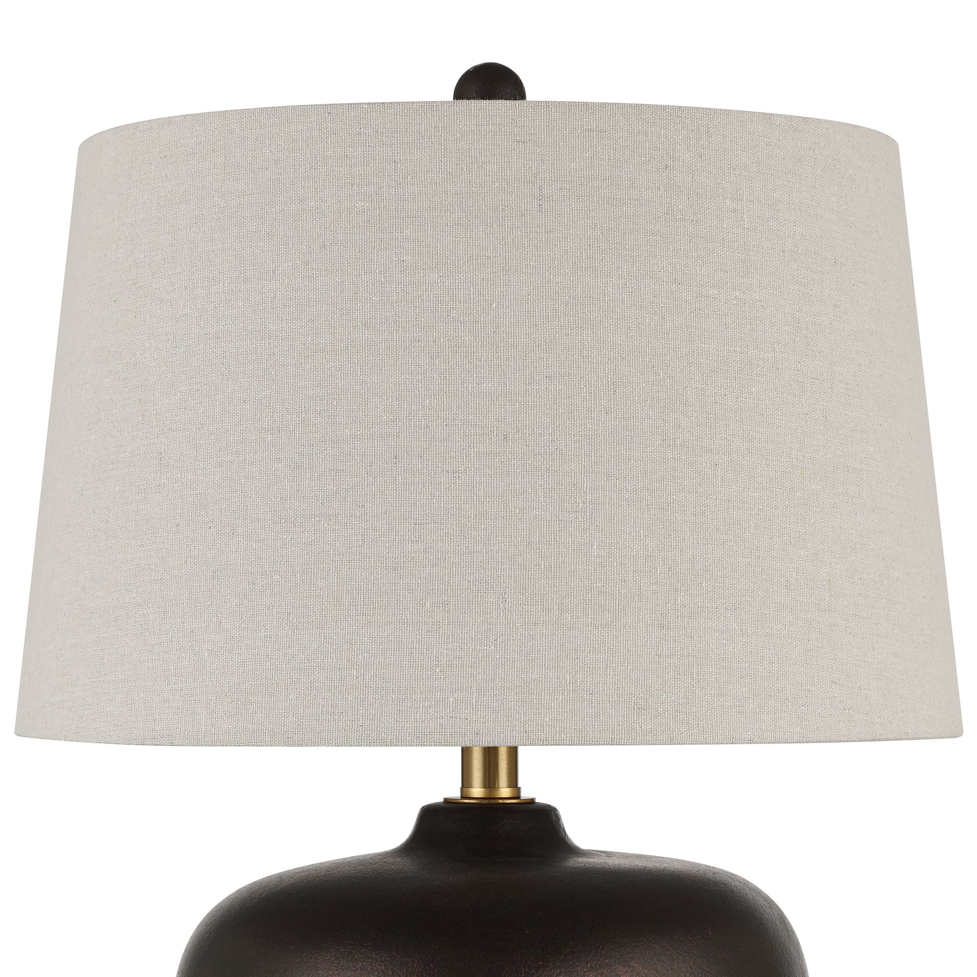 Image 4 Possini Euro Geneva 25" Rustic Modern Smooth Brown Ceramic Table Lamp more views
