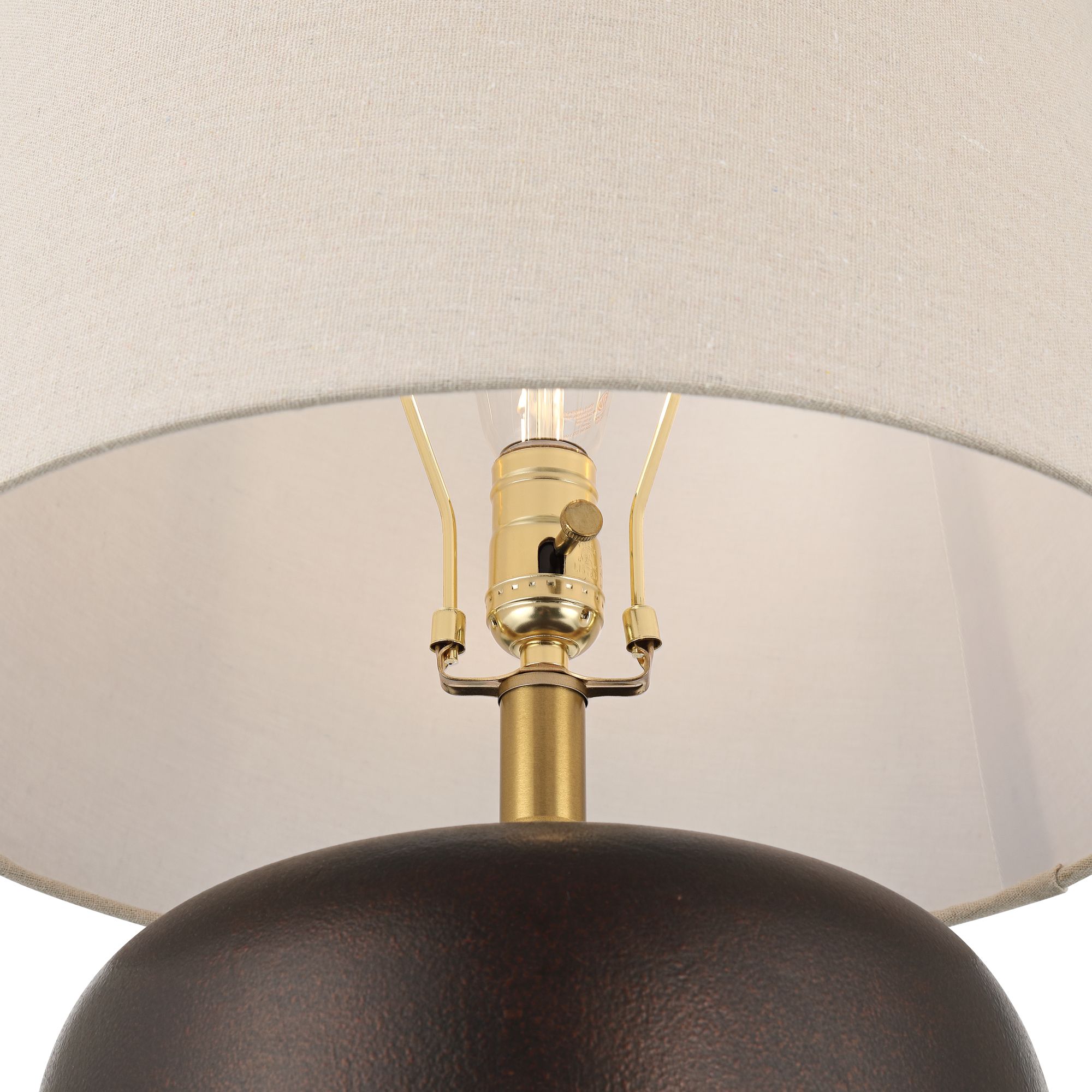 Image 5 Possini Euro Geneva 25" Rustic Modern Smooth Brown Ceramic Table Lamp more views