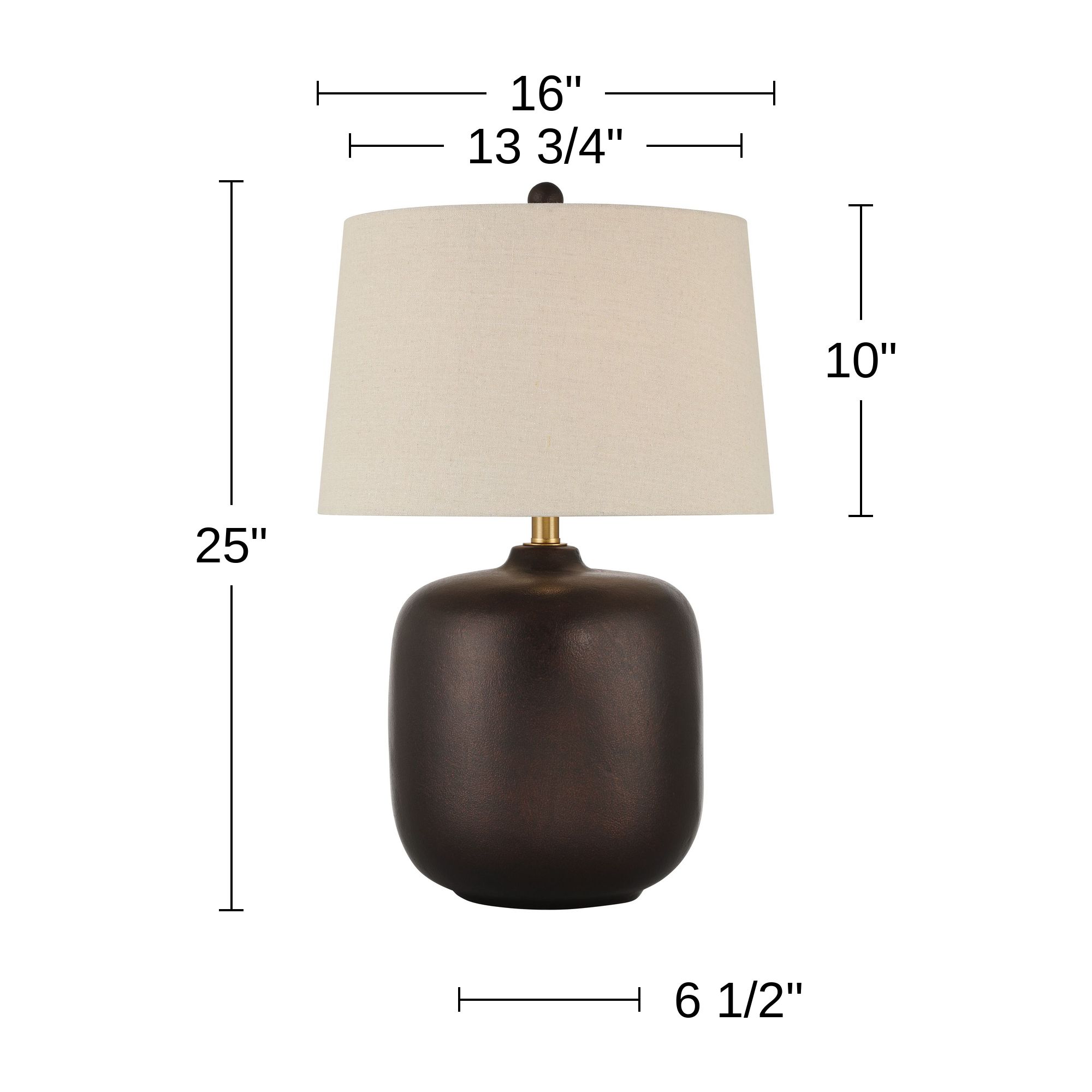 Possini Euro Geneva 25" Rustic Modern Smooth Brown Ceramic Table Lamp