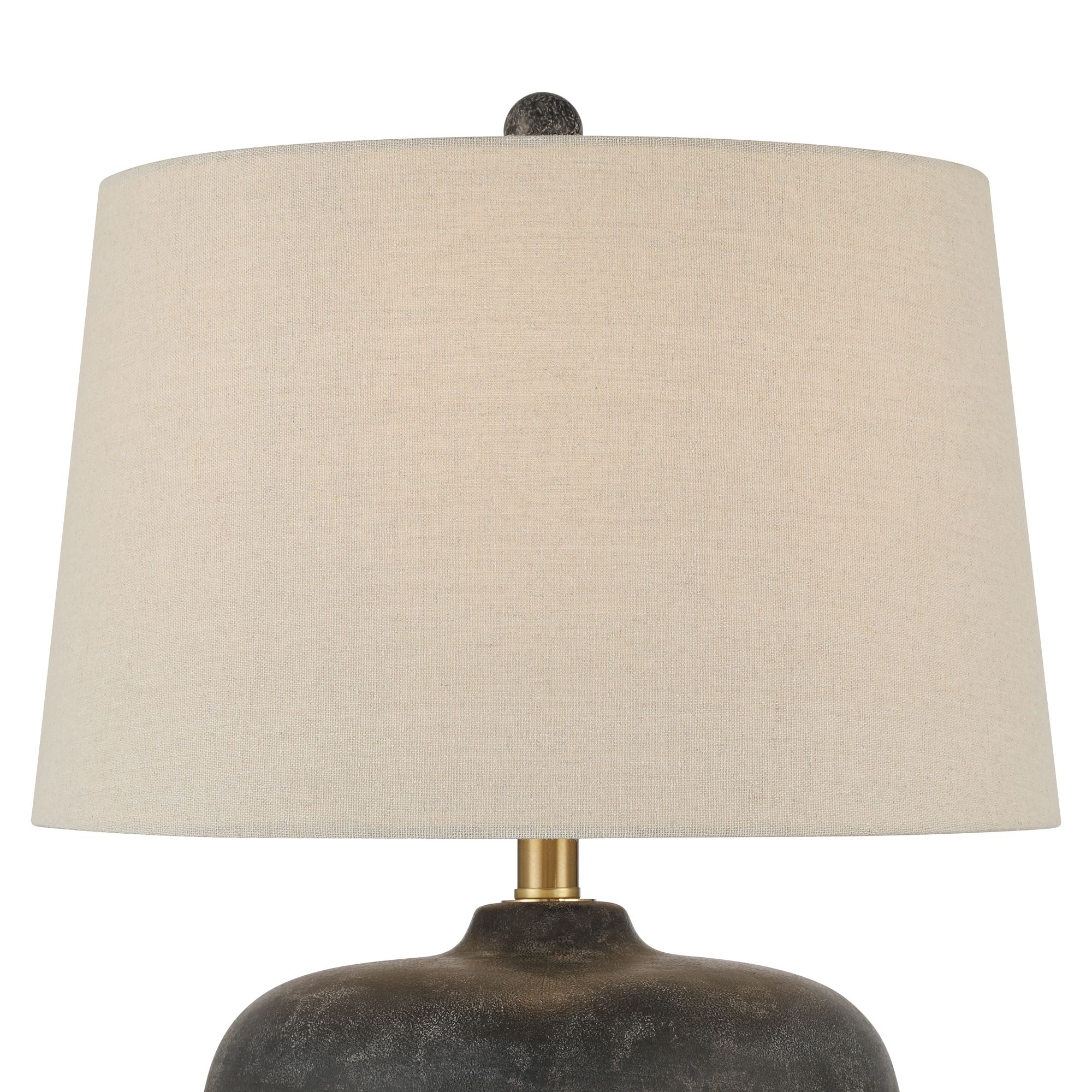 Image 3 Possini Euro Geneva 25" Rustic Weathered Black Ceramic Table Lamp more views