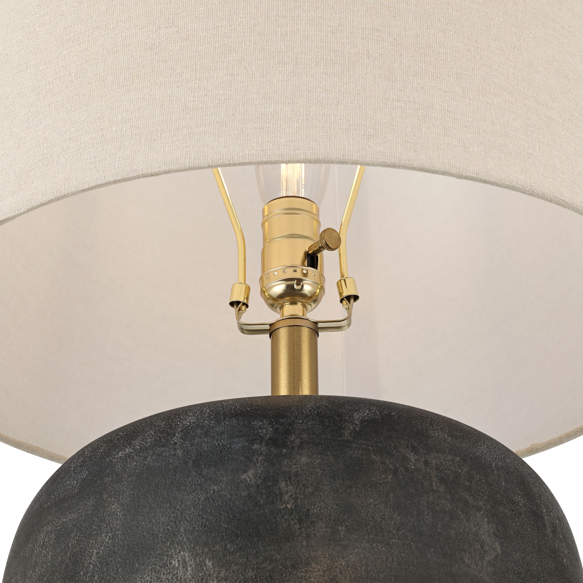 Image 5 Possini Euro Geneva 25" Rustic Weathered Black Ceramic Table Lamp more views