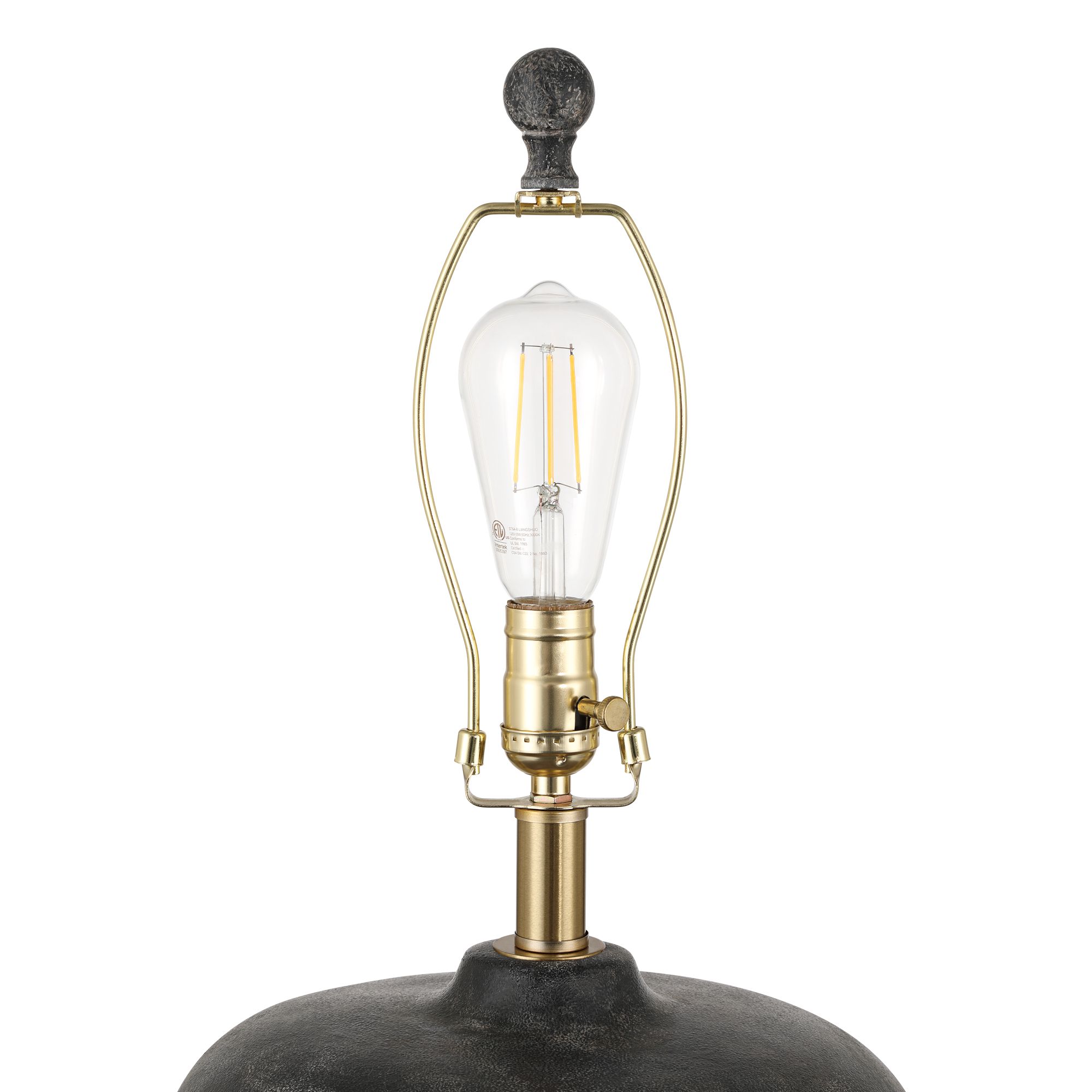 Image 6 Possini Euro Geneva 25" Rustic Weathered Black Ceramic Table Lamp more views