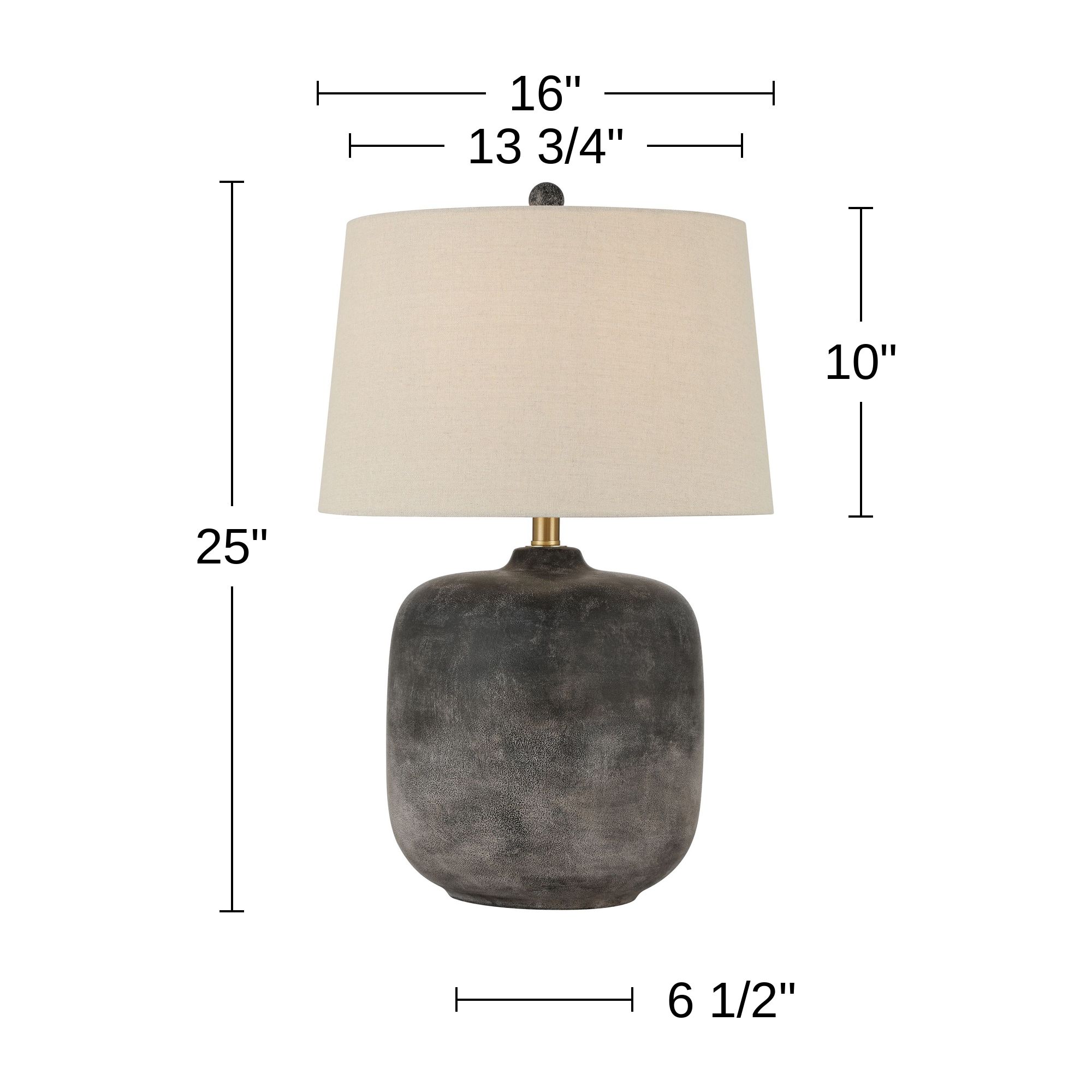 Possini Euro Geneva 25" Rustic Weathered Black Ceramic Table Lamp