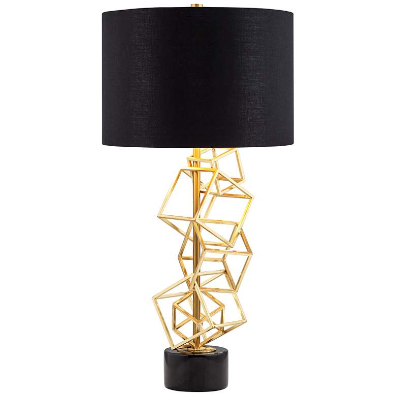 Image 3 Possini Euro Geometric Cubes 30 inch Black and Gold Modern Table Lamp