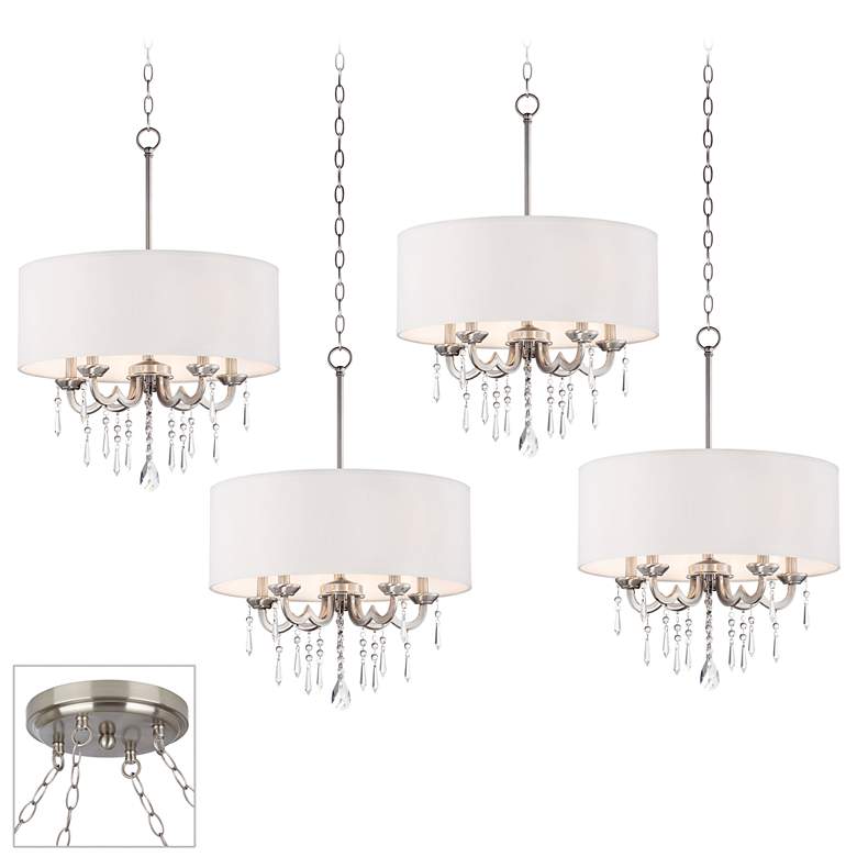 Image 1 Possini Euro Georgiana Nickel 4-Light Swag Chandelier