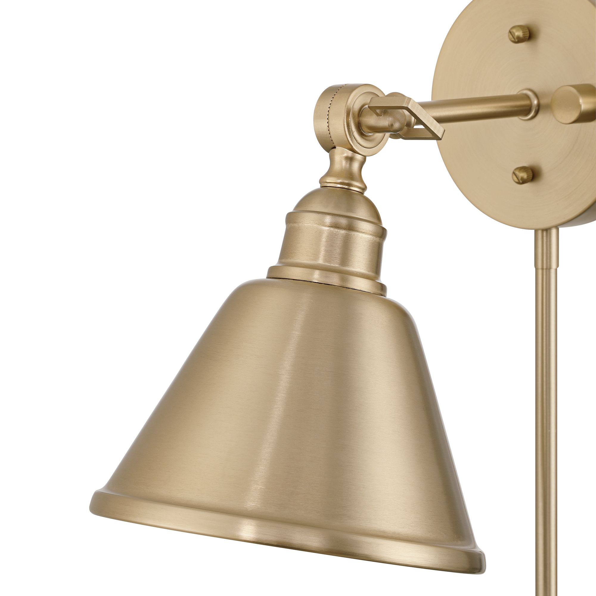 Image 3 Possini Euro Georgianna 19 3/4" High Satin Brass Plug-In Wall Lamp more views