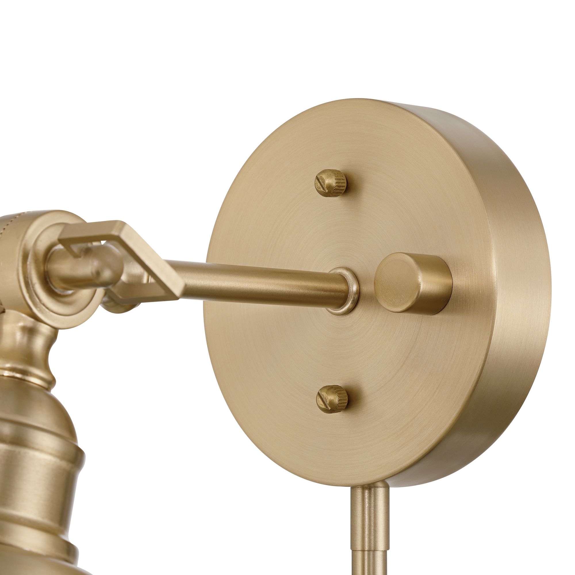 Image 4 Possini Euro Georgianna 19 3/4" High Satin Brass Plug-In Wall Lamp more views