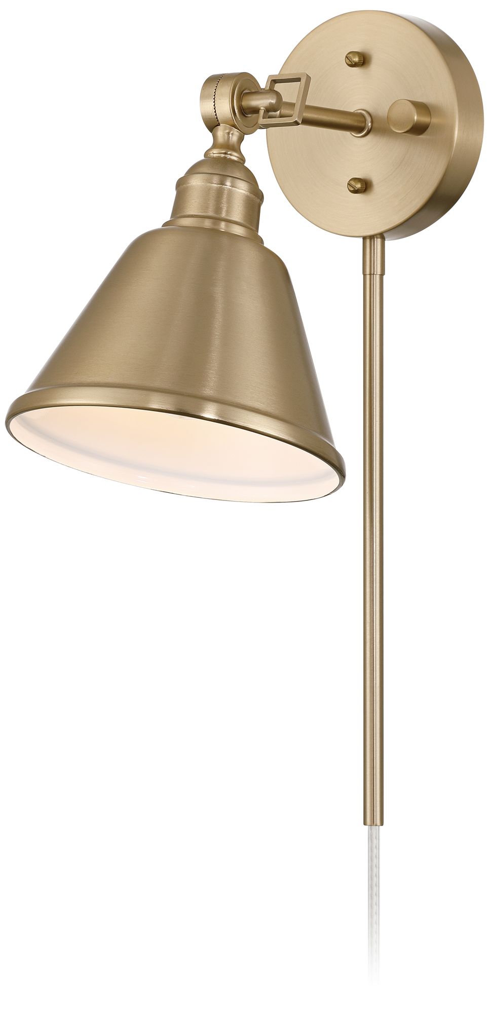 Image 6 Possini Euro Georgianna 19 3/4" High Satin Brass Plug-In Wall Lamp more views