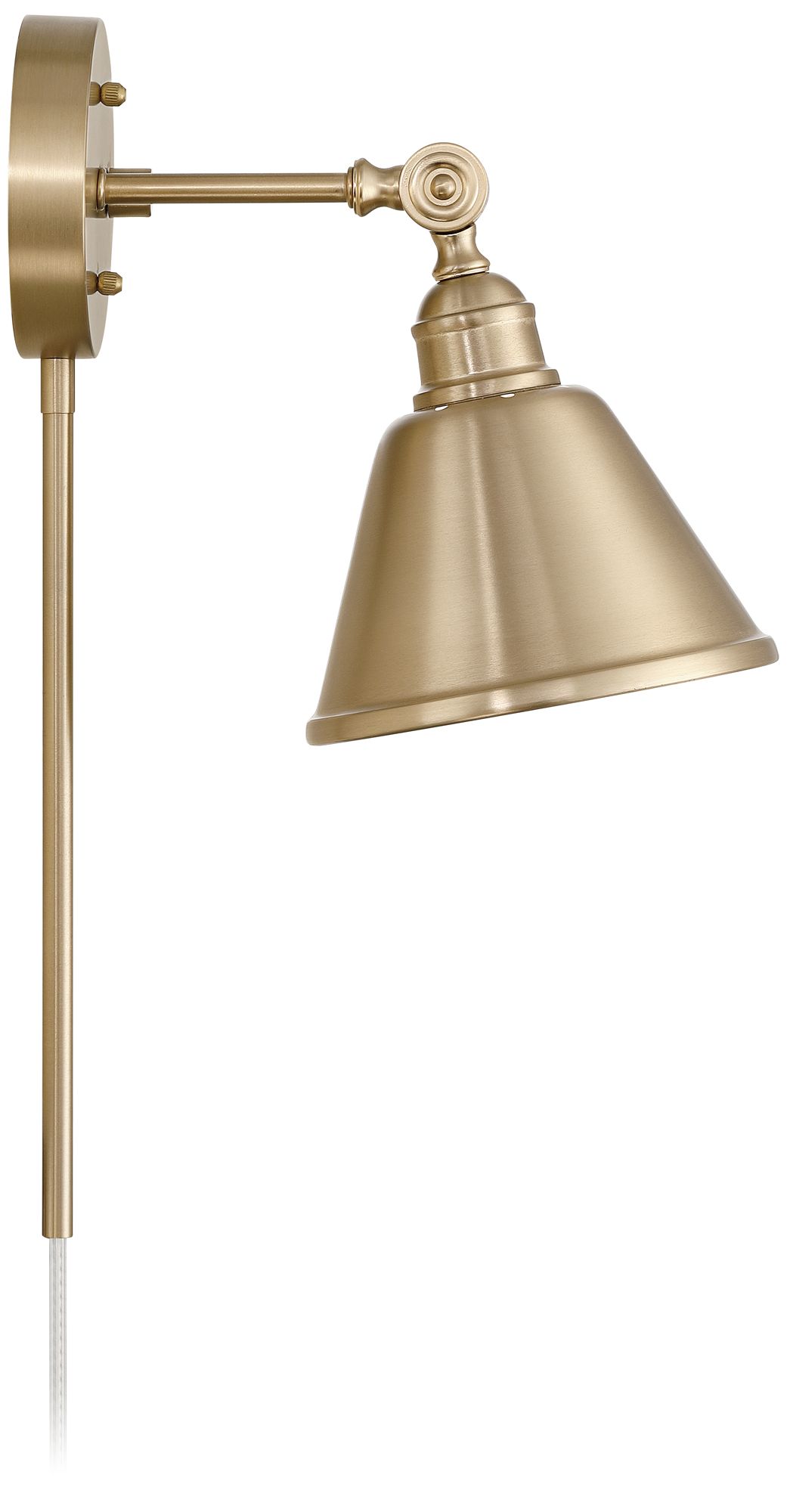 Possini Euro Georgianna 19 3/4" High Satin Brass Plug-In Wall Lamp