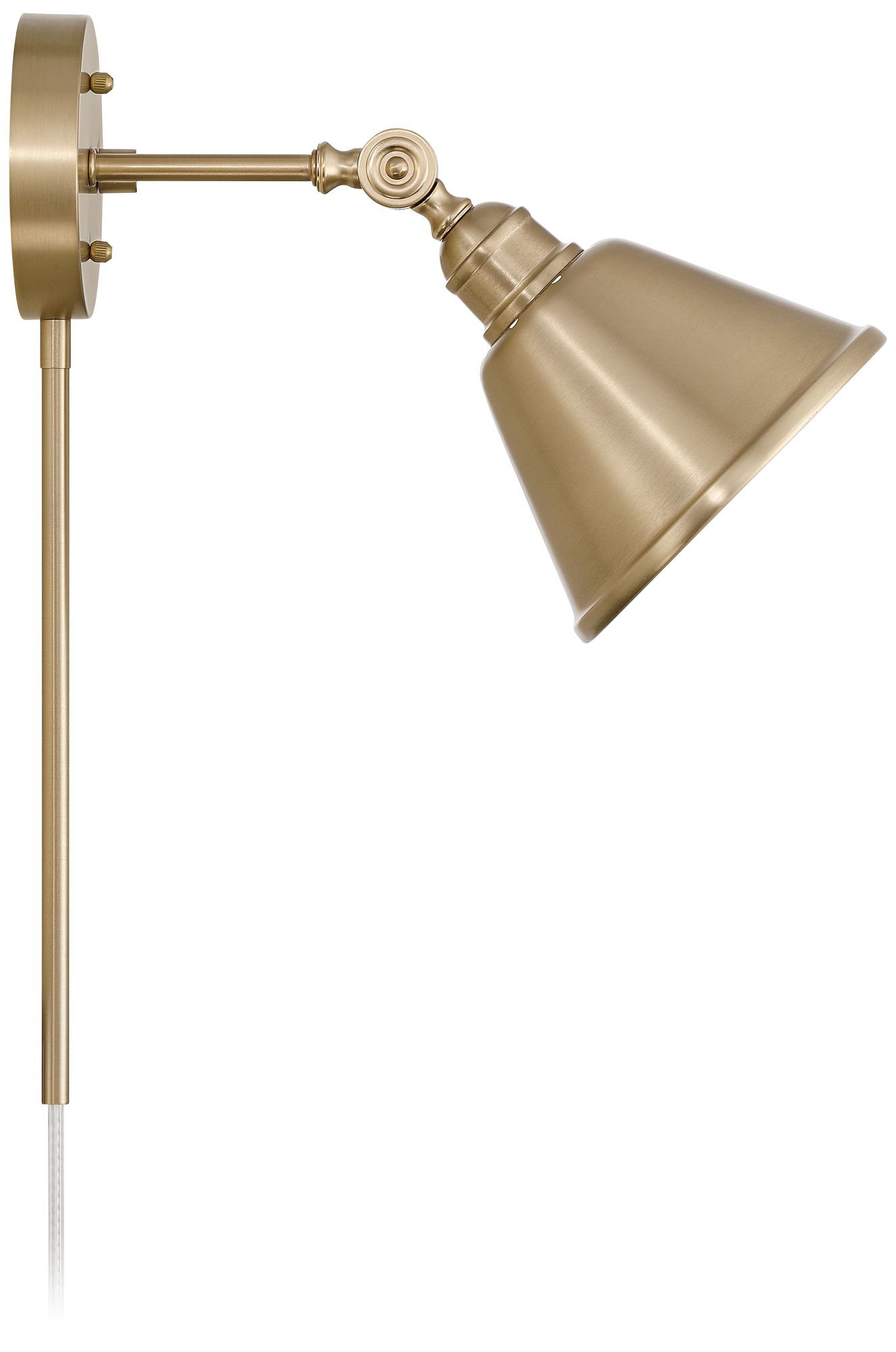 Possini Euro Georgianna 19 3/4" High Satin Brass Plug-In Wall Lamp