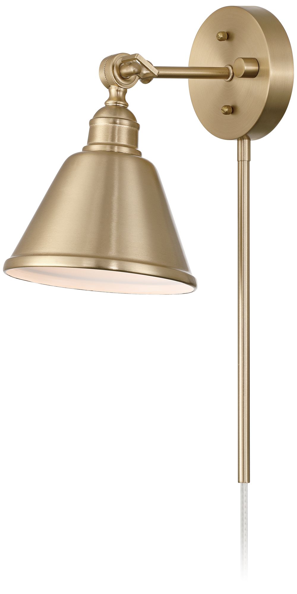 Possini Euro Georgianna 19 3/4" High Satin Brass Plug-In Wall Lamp