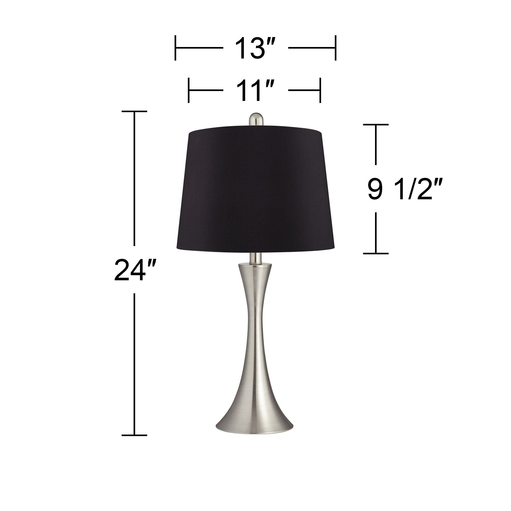 Image 6 Possini Euro Gerson 24" Black and Brushed Nickel LED Lamps Set of 2 more views
