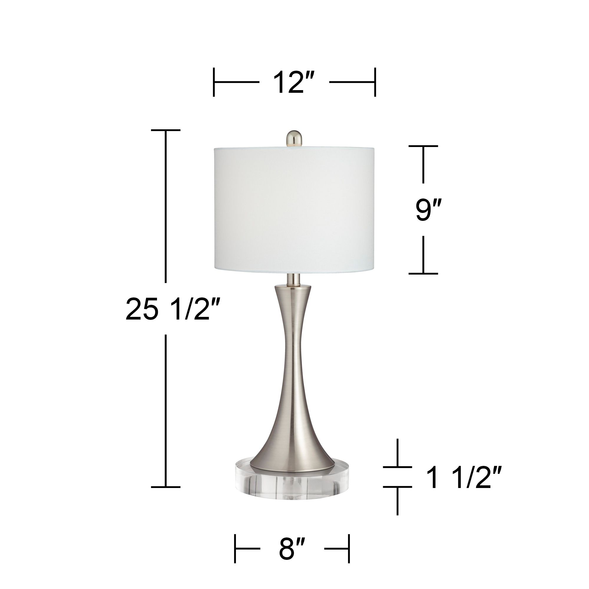 Image 7 Possini Euro Gerson 25 1/2" Nickel Modern Lamps with Acrylic Risers more views