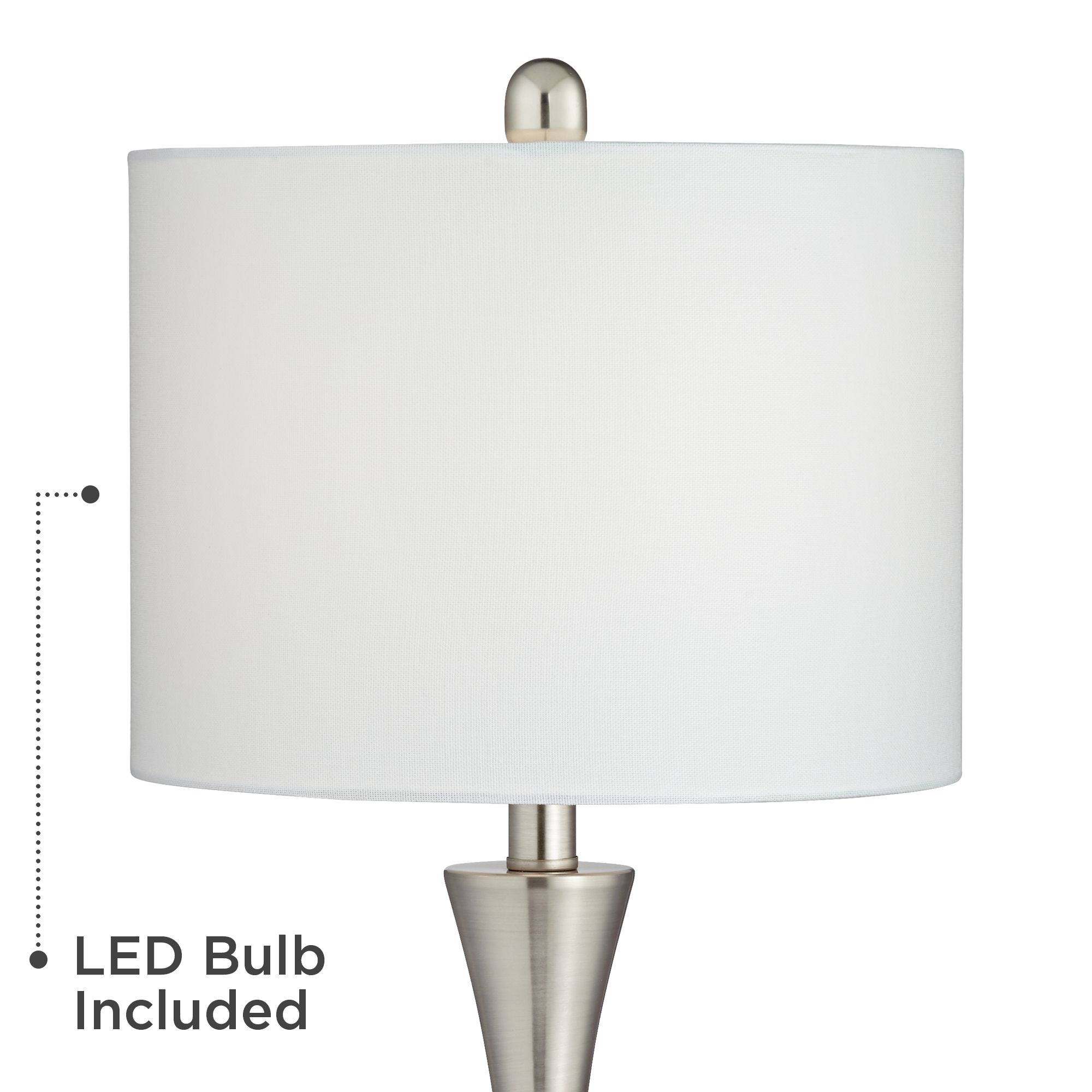 Image 4 Possini Euro Gerson Brushed Nickel LED Table Lamps with Dimmers Set of 2 more views