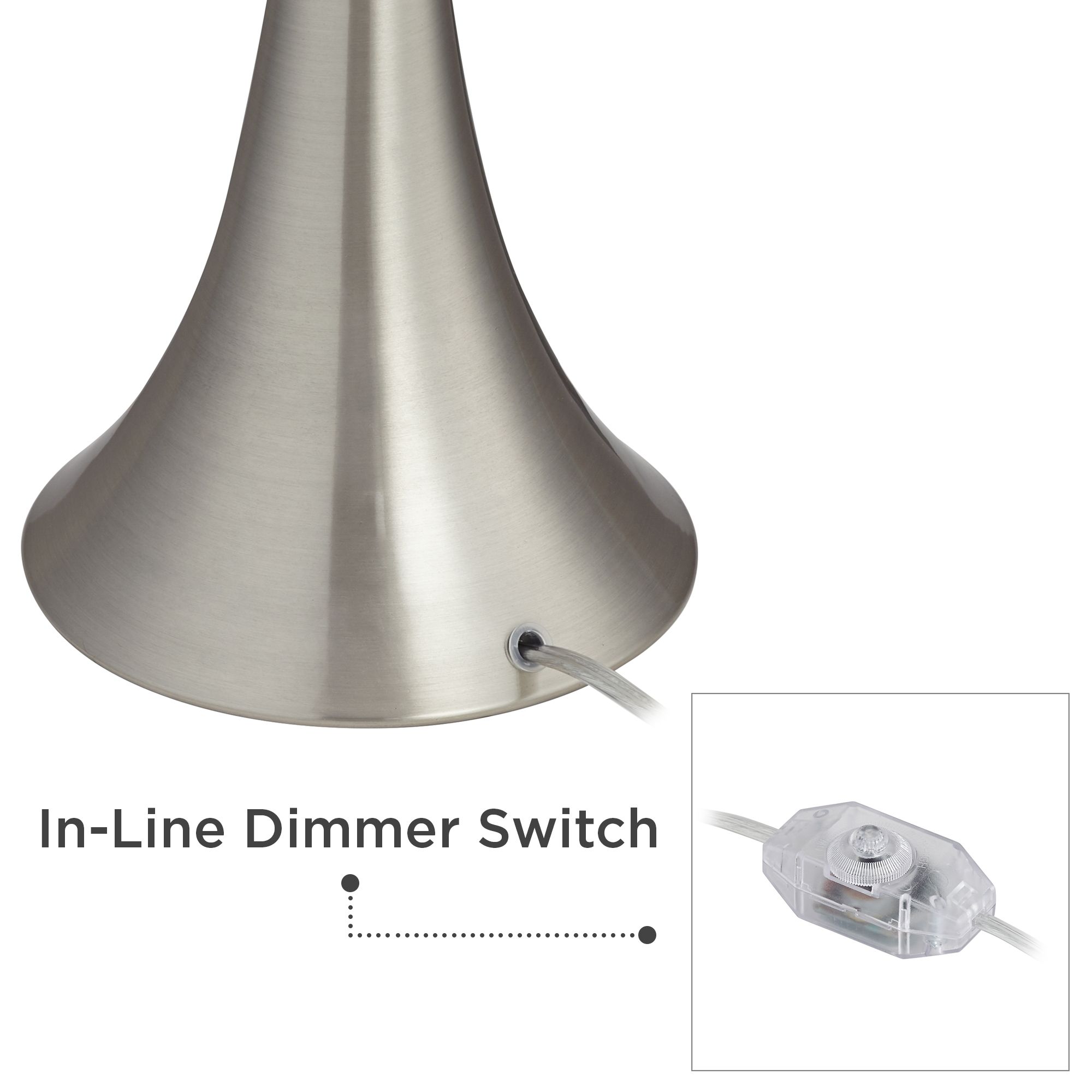 Image 5 Possini Euro Gerson Brushed Nickel LED Table Lamps with Dimmers Set of 2 more views
