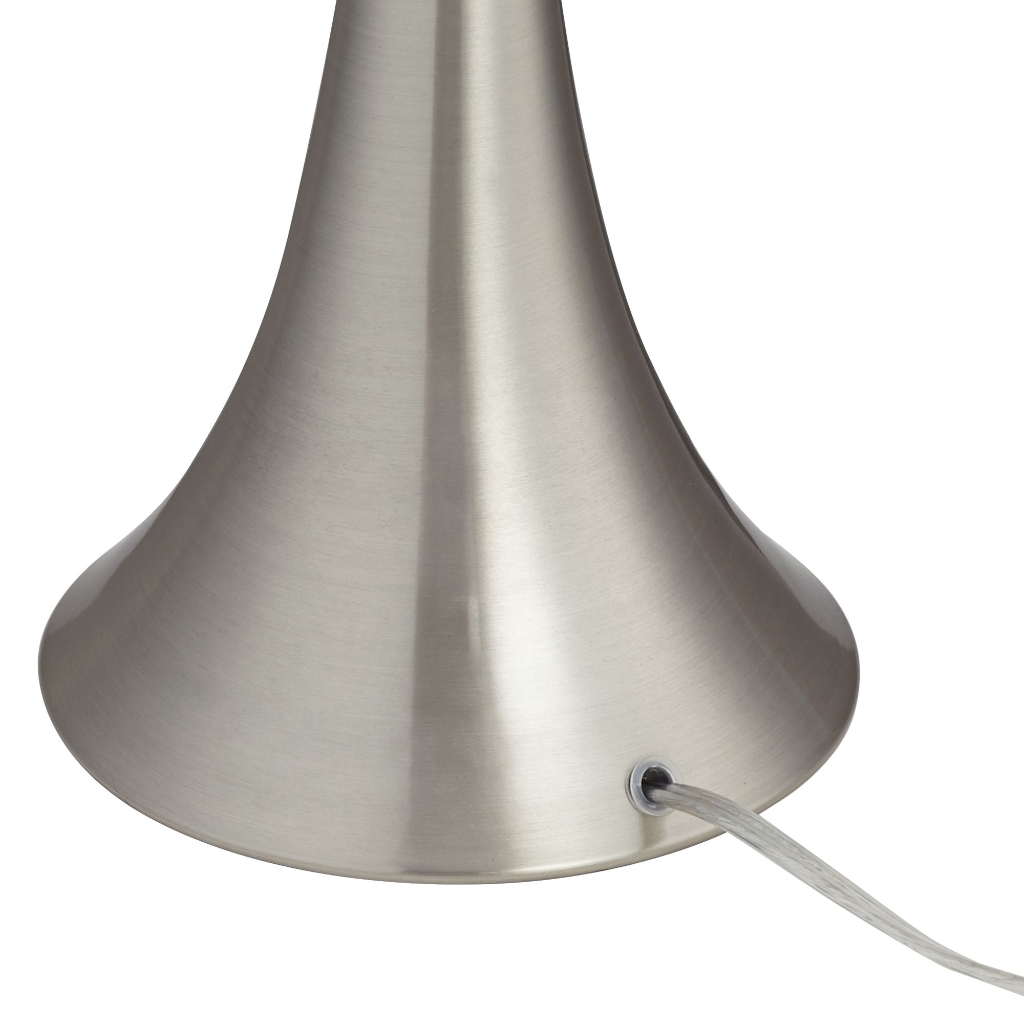 Possini Euro Gerson Brushed Nickel LED Table Lamps with Dimmers Set of 2