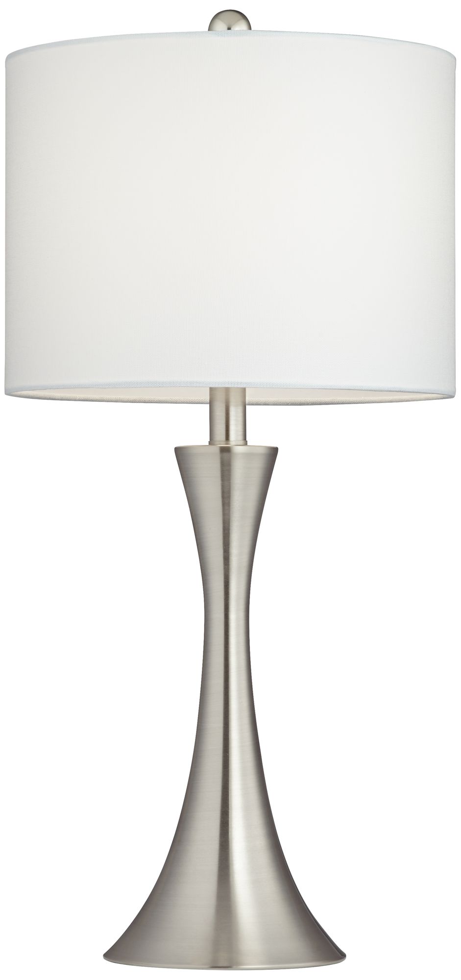 Possini Euro Gerson Brushed Nickel LED Table Lamps with Dimmers Set of 2