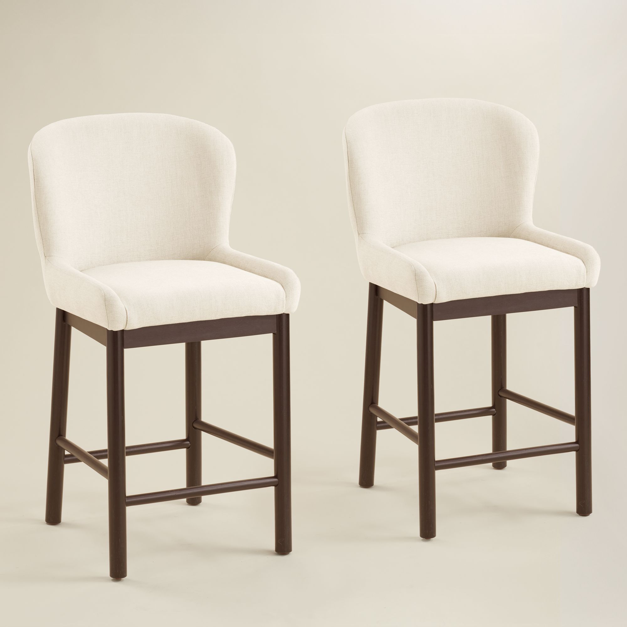 Thumbnail2 of Possini Euro Gia 26 1/2"H Valdese Armstrong Walnut Counter Stool 2 Set