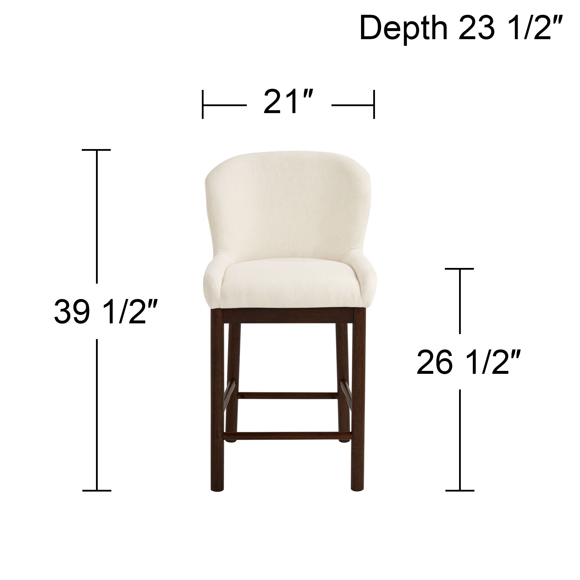 Possini Euro Gia 26 1/2"H Valdese Armstrong Walnut Counter Stool 2 Set in scene