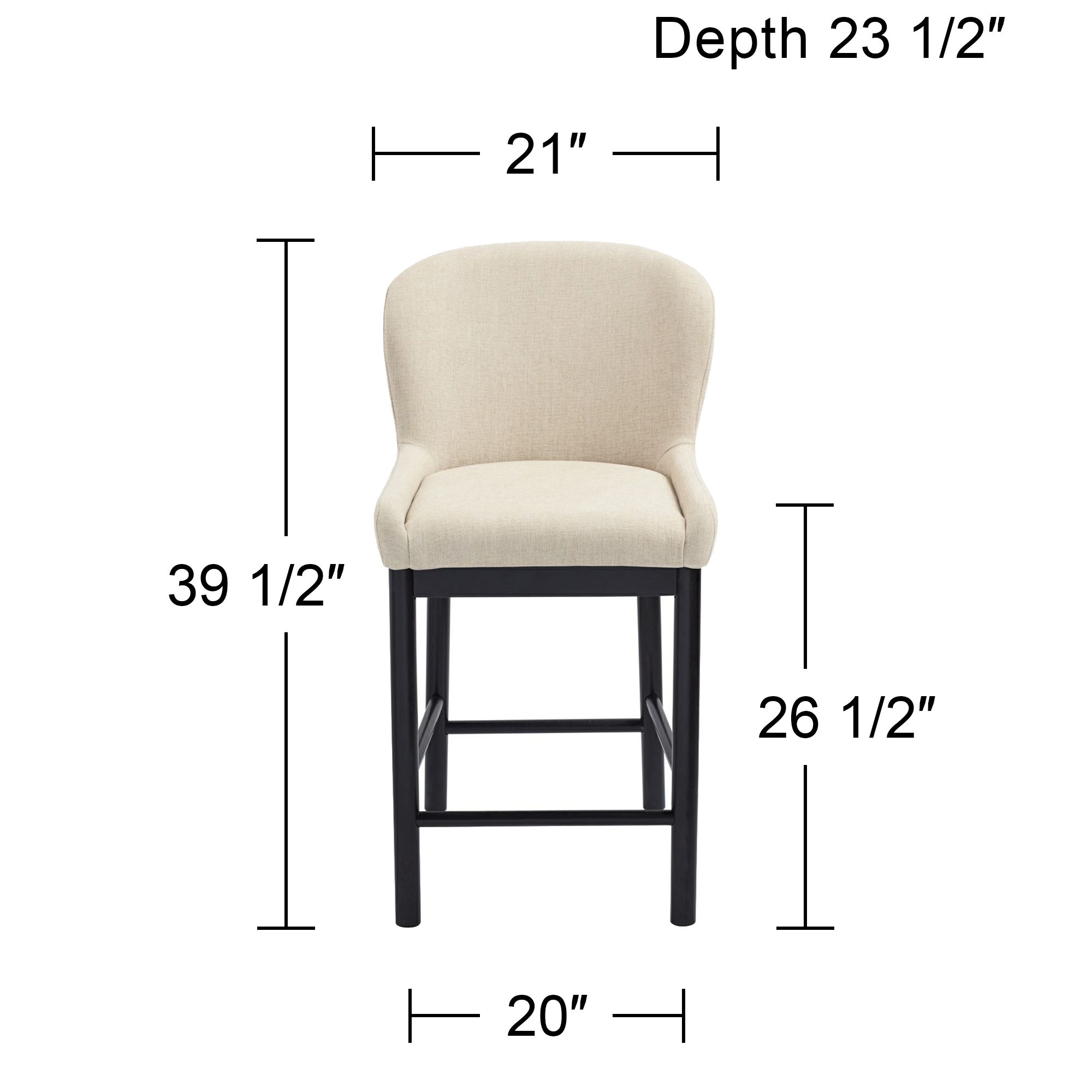 Possini Euro Gia 26 1/2"H Valdese Oatmeal Black Counter Stool Set of 2
