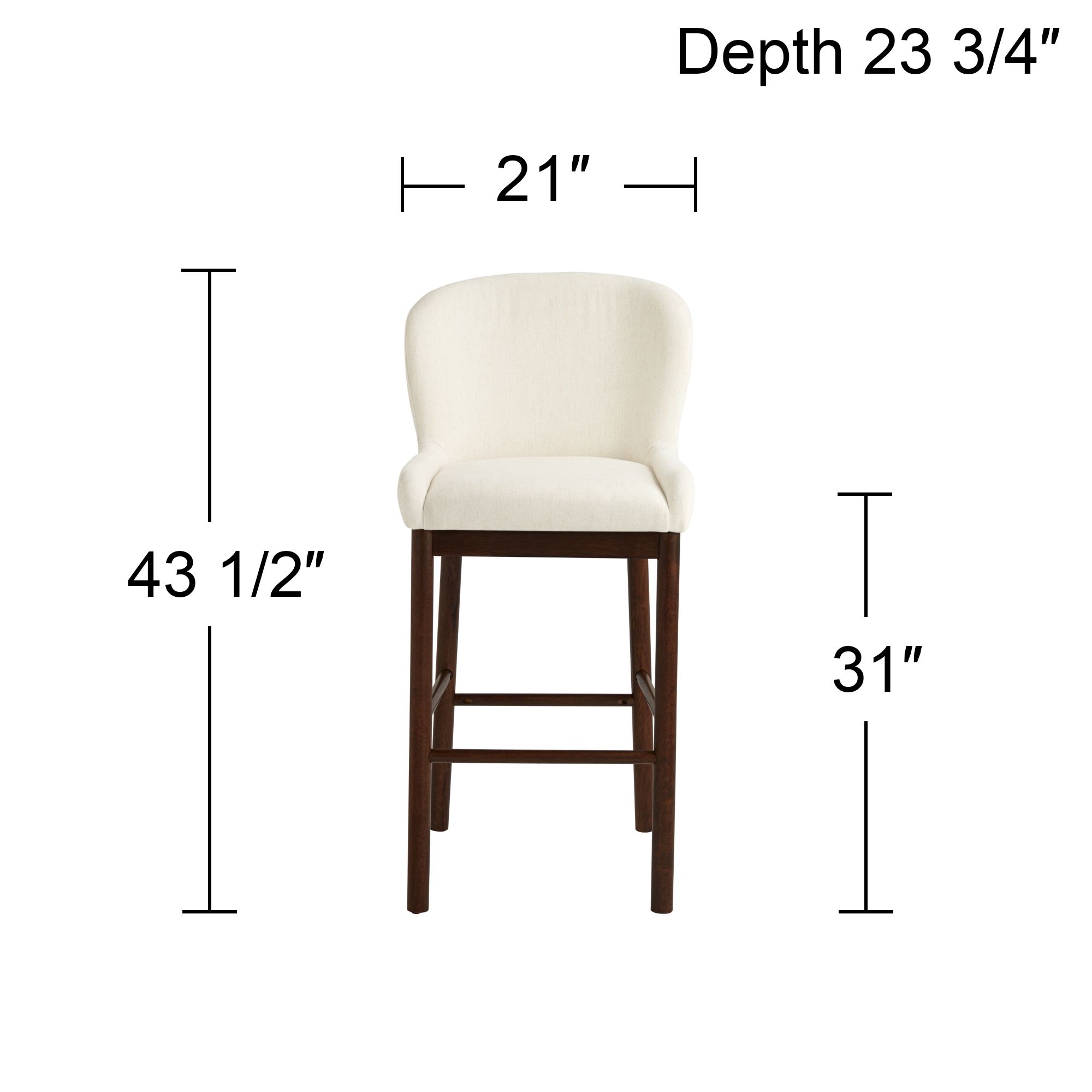 Possini Euro Gia 31" High Valdese Armstrong and Walnut Barstool in scene