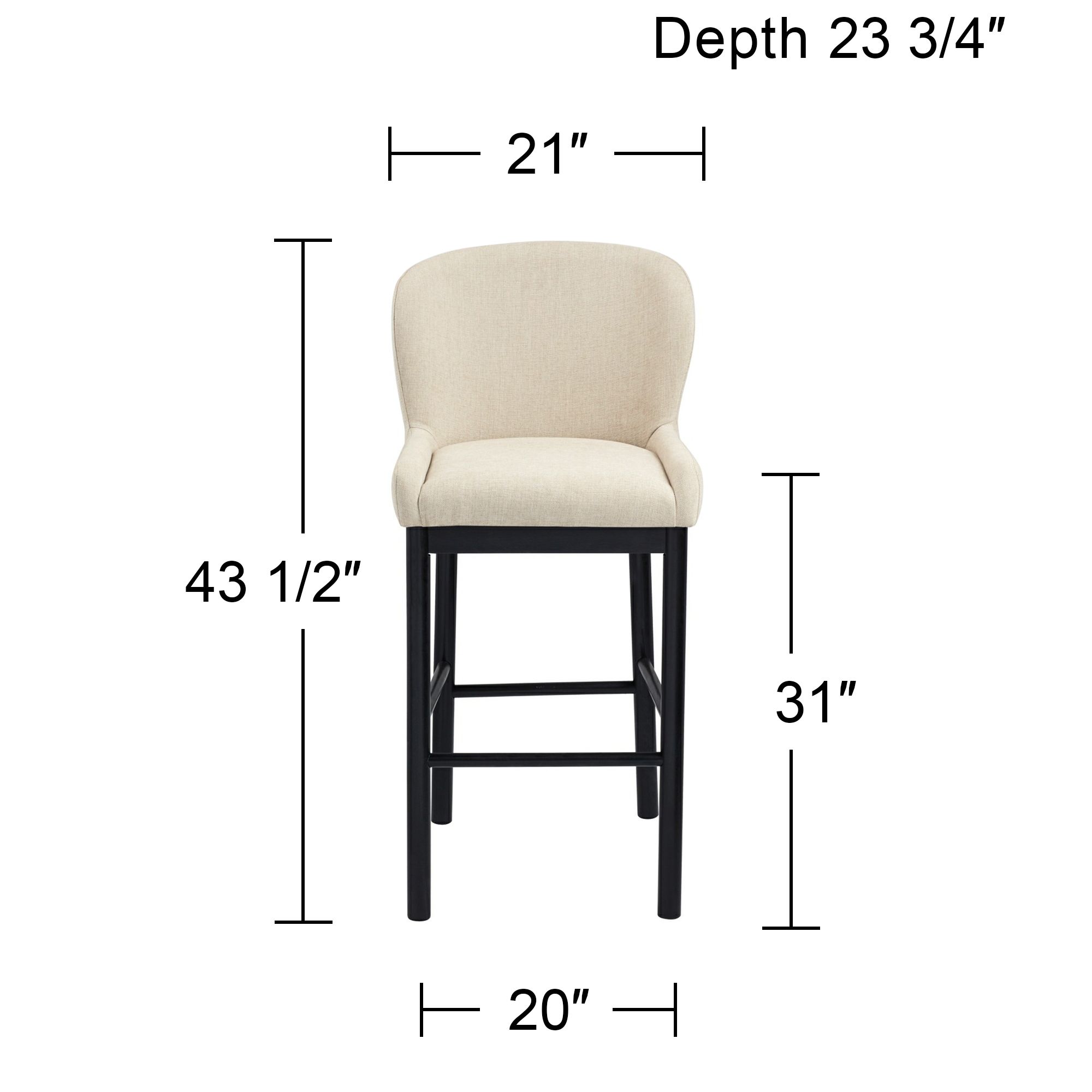 Possini Euro Gia 31" High Valdese Oatmeal and Black Barstool Set of 2 in scene