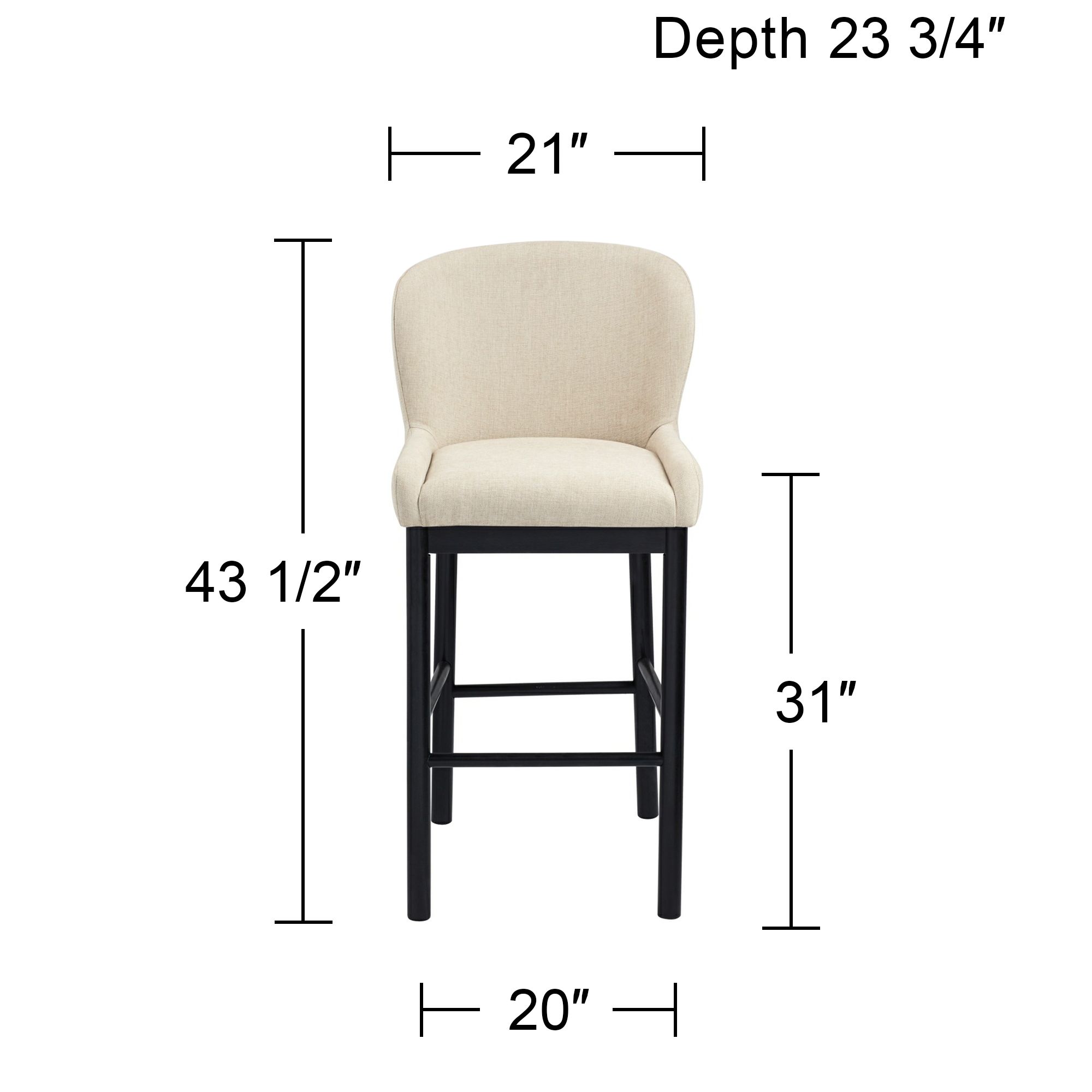 Possini Euro Gia 31" High Valdese Oatmeal and Black Barstool in scene