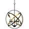 Possini Euro Gideon 24" Wide Black and Brass 5-Light Pendant