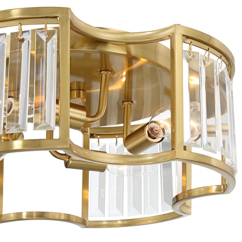 Image 3 Possini Euro Gillian 15" Wide Soft Gold Crystal 4-Light Ceiling Light more views