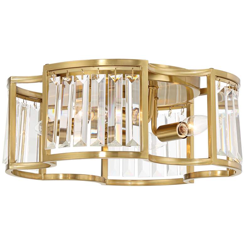 Image 4 Possini Euro Gillian 15" Wide Soft Gold Crystal 4-Light Ceiling Light more views