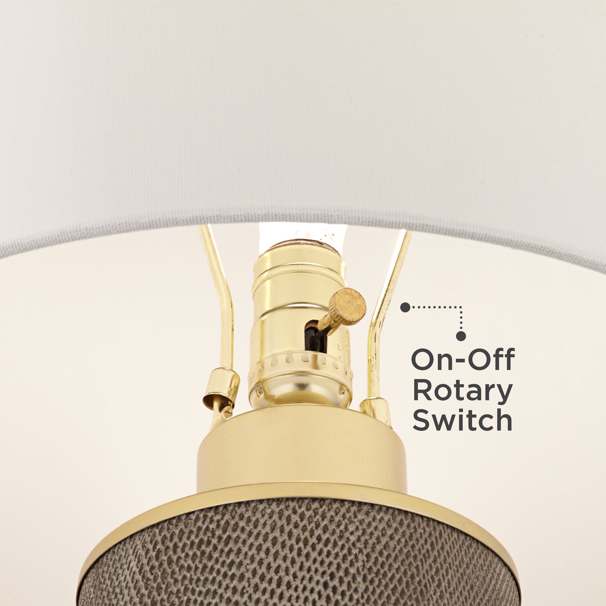 Image 6 Possini Euro Gilson Gold Textured Gray Modern Ceramic Table Lamps Set of 2 more views
