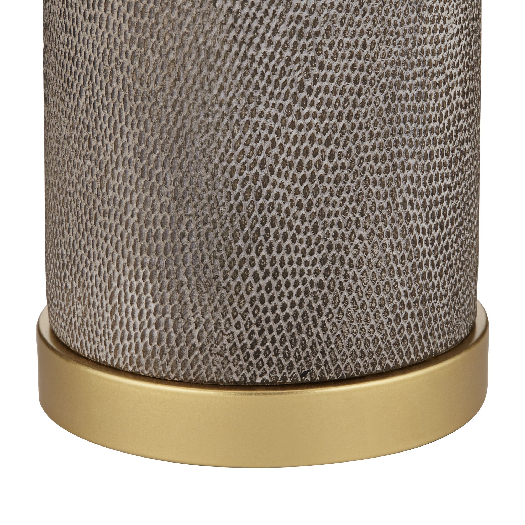 Image 7 Possini Euro Gilson Gold Textured Gray Modern Ceramic Table Lamps Set of 2 more views