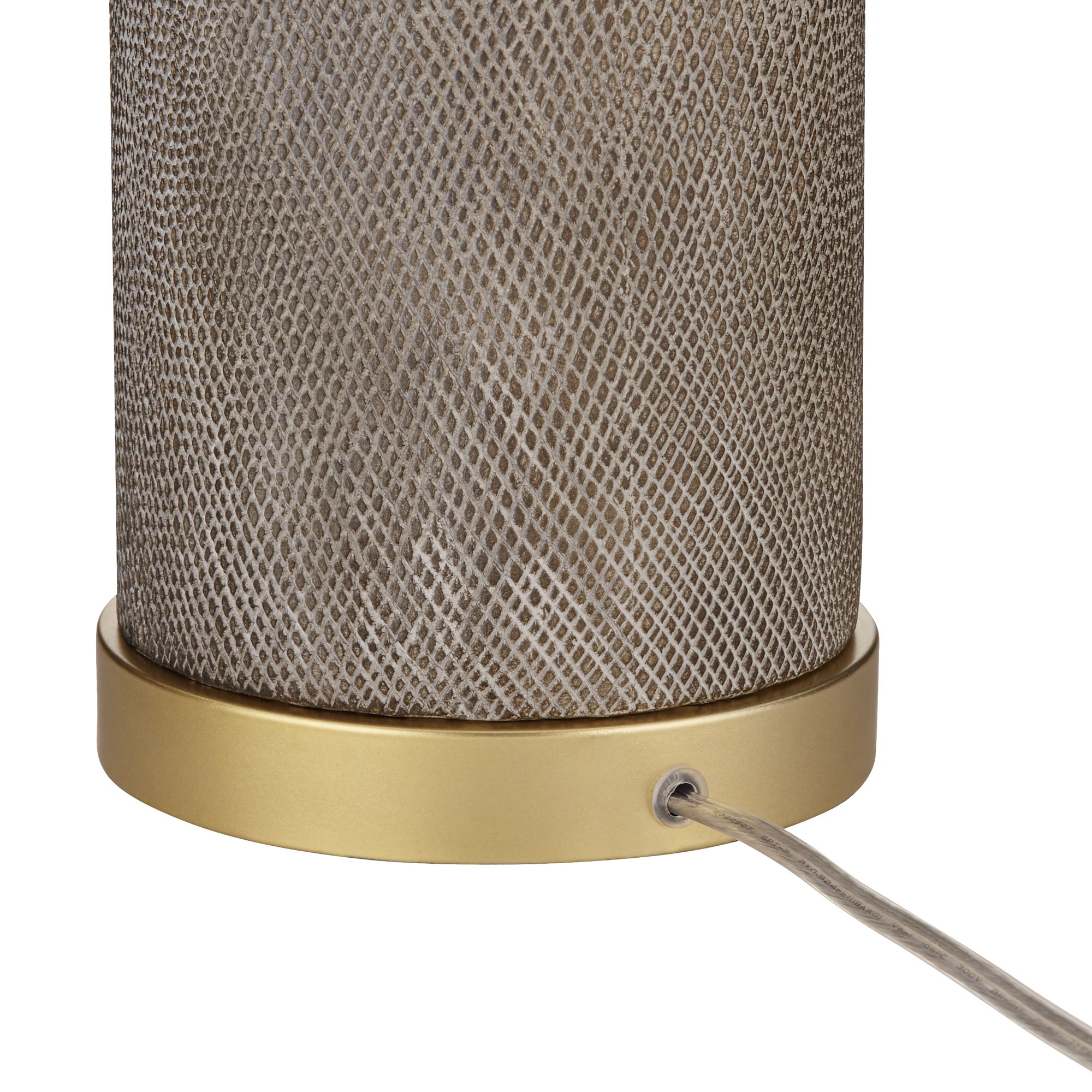 Possini Euro Gilson Gold Textured Gray Modern Ceramic Table Lamps Set of 2 in scene