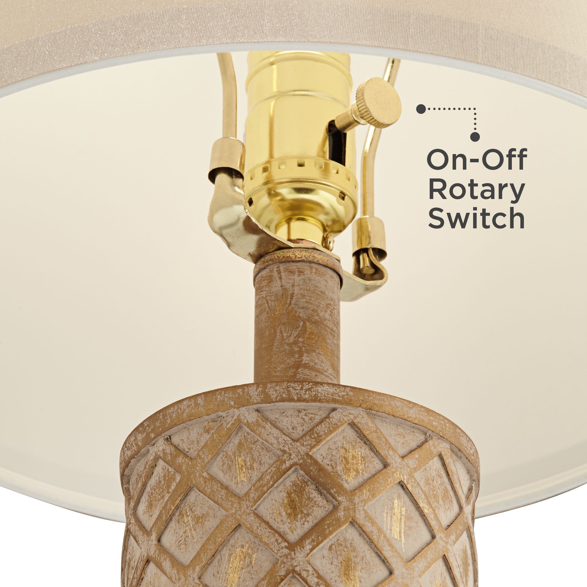 Image 5 Possini Euro Gisele 24" Gold Wash Lattice Column Table Lamps Set of 2 more views