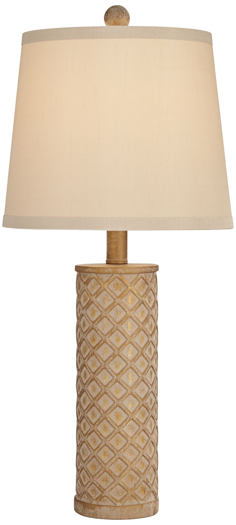 Image 2 Possini Euro Gisele 24" High Gold Wash Lattice Column Table Lamp