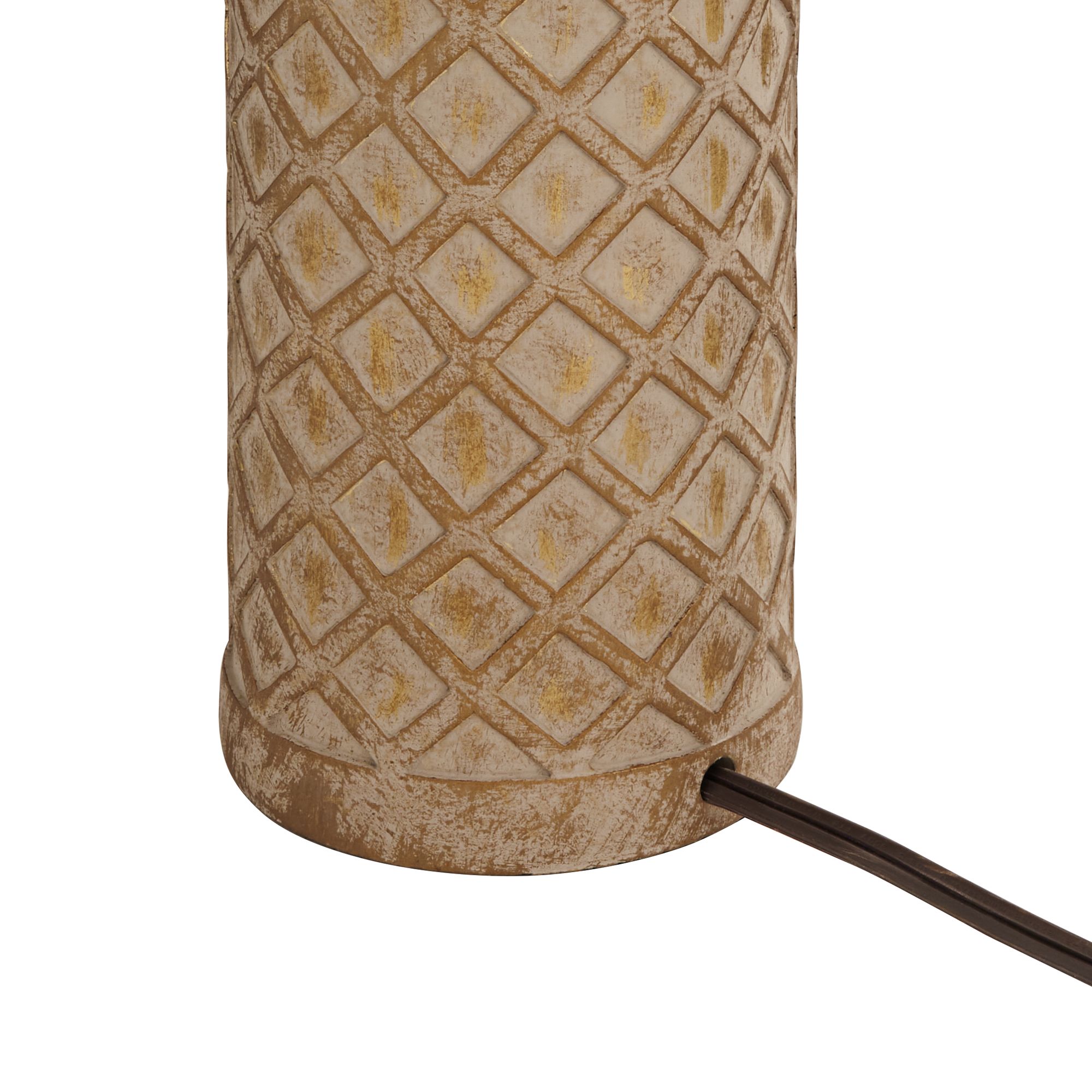 Image 7 Possini Euro Gisele 24" High Gold Wash Lattice Column Table Lamp more views