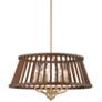 2_Possini Euro Givens 19 3/4" Wide Satin Bronze and Wood 6-Light Pendant