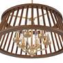 3_Possini Euro Givens 19 3/4" Wide Satin Bronze and Wood 6-Light Pendant more views
